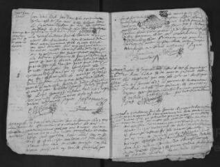 19 vues Registre paroissial. Baptêmes, mariages, sépultures (1697), Baptêmes (janvier 1698)