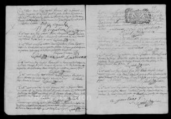 15 vues Registre paroissial. Baptêmes, mariages, sépultures (février-décembre 1707)