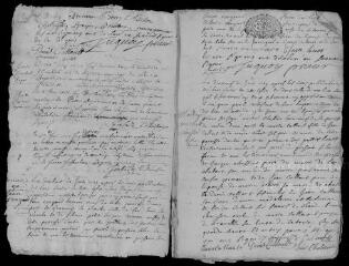 26 vues Registre paroissial. Baptêmes, mariages, sépultures (avril 1725-août 1726)