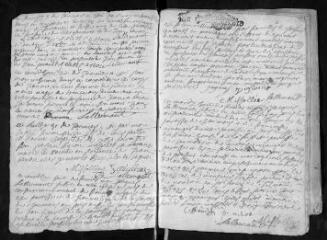 144 vues Registre paroissial. Baptêmes, mariages, sépultures (1695-juin 1715)