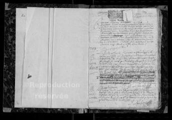105 vues Registre paroissial. Baptêmes, mariages, sépultures (mars 1703-décembre 1712)