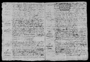 13 vues Registre paroissial. Baptêmes, mariages, sépultures (février 1722-octobre 1723