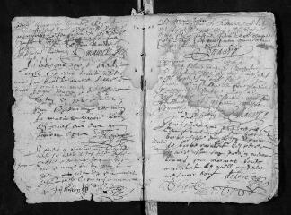 157 vues Registre paroissial. Baptêmes (octobre 1639-octobre 1643) ; baptêmes, mariages, sépultures (1672-octobre 1681)