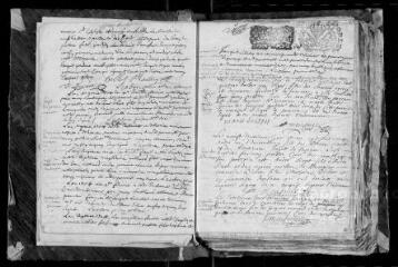 154 vues  - Registre paroissial. Baptêmes, mariages, sépultures (1704-1706 ; 1708-juillet 1722) ; mariage (juin 1707) (ouvre la visionneuse)