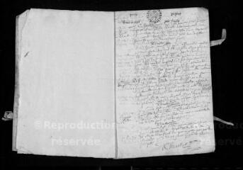 25 vues Registre paroissial. Baptêmes, mariages, sépultures (1676-janvier 1677)