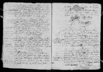 28 vues  - Registre paroissial. Baptêmes, mariages, sépultures (1689-janvier 1690) (ouvre la visionneuse)