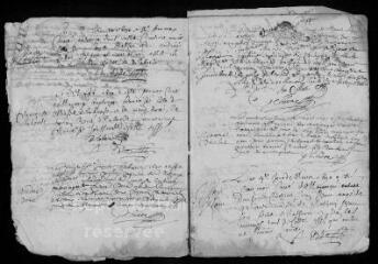 23 vues  - Registre paroissial. Baptêmes, mariages, sépultures (1690) ; sépultures (janvier 1691) (ouvre la visionneuse)