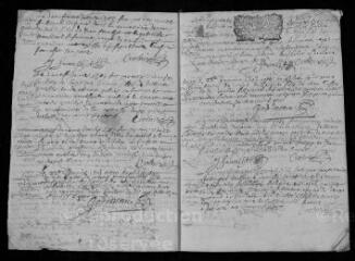 20 vues Registre paroissial. Baptêmes, mariages, sépultures (1703) ; baptêmes (janvier 1704)