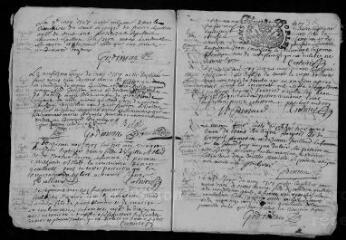 16 vues Registre paroissial. Baptêmes, mariages, sépultures (mars 1707-janvier 1708)