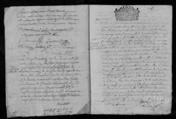 21 vues Registre paroissial. Baptêmes, mariages, sépultures (1715) ; baptême (janvier 1716)