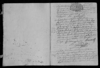 27 vues Registre paroissial. Baptêmes, mariages, sépultures (1725-juin 1726)