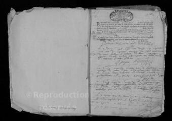 165 vues  - Registre paroissial. Baptêmes, mariages, sépultures (1712-janvier 1718) (ouvre la visionneuse)