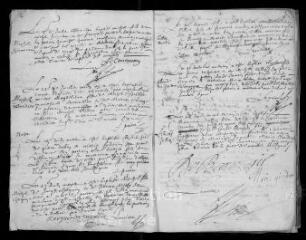 159 vues Registre paroissial. Baptêmes (1666-1687) ; mariages (juillet 1666-avril 1672) ; sépultures (février 1666-avril 1692)