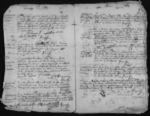 27 vues  - Registre paroissial. Baptêmes, mariages, sépultures (1668-février 1669) (ouvre la visionneuse)