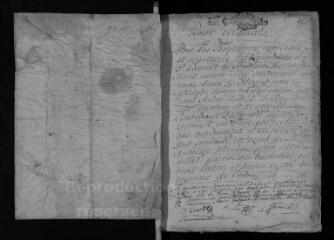 131 vues Registre paroissial. Baptêmes, mariages, sépultures (1691-mars 1697)