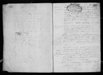45 vues Registre paroissial. Baptêmes, mariages, sépultures (février 1711-juillet 1712)