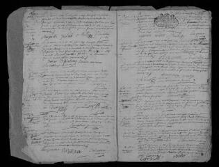 26 vues Registre paroissial. Baptêmes, mariages, sépultures (juillet 1712-février 1714)