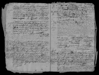 22 vues  - Registre paroissial. Baptêmes, mariages, sépultures (1725) ; baptêmes (janvier 1726). (ouvre la visionneuse)