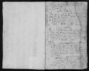 364 vues  - Registre paroissial des baptêmes (juillet 1641-31 janvier 1668) (ouvre la visionneuse)