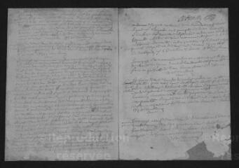 6 vues Registre paroissial. Baptêmes, mariages, sépultures (1697) ; mariage (avril 1720)