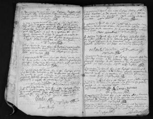 97 vues  - Registre paroissial. Baptêmes (1657-février 1670) ; mariages (février 1659-septembre 1662) (ouvre la visionneuse)