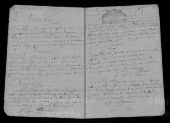27 vues Registre paroissial. Baptêmes, mariages, sépultures (janvier-novembre 1712)