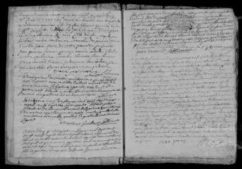 59 vues Registre paroissial. Baptêmes, mariages, sépultures (1729-février 1731)