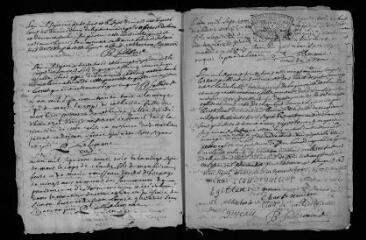 27 vues Registre paroissial. Baptêmes, mariages, sépultures (mars 1733-février 1734)