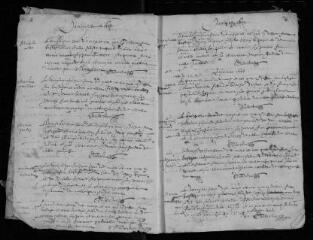 66 vues  - Registre paroissial. Baptêmes (1644-juillet 1650) ; mariages (juin 1644-août 1650) (ouvre la visionneuse)