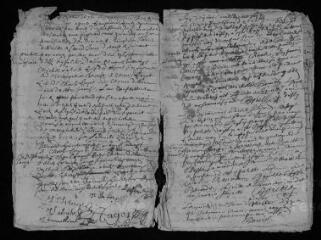 11 vues Registre paroissial. Baptêmes, mariages, sépultures (juillet 1676-juillet 1677).