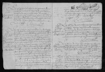 11 vues Registre paroissial. Baptêmes, mariages, sépultures (novembre 1694-juillet 1696)