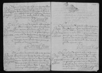 11 vues Registre paroissial. Baptêmes, mariages, sépultures (avril 1698-novembre 1699)