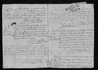 9 vues Registre paroissial. Baptêmes, séputures (septembre-décembre 1700) ; baptêmes, mariages, sépultures (janvier-mars 1701)