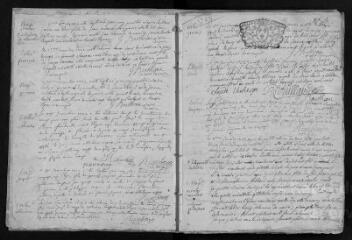 404 vues Registre paroissial. Baptêmes, mariages, séplutures (septembre 1722-janvier 1745)