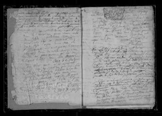 118 vues Registre paroissial. Baptêmes, mariages, sépultures (février 1720-mars 1730)