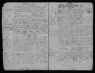 18 vues  - Registre paroissial. Baptêmes, mariages, sépultures (avril 1692-février 1694) (ouvre la visionneuse)