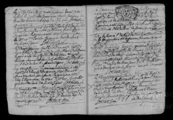 26 vues Registre paroissial. Baptêmes, mariages, sépultures (mars 1723-février 1725)