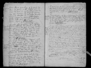 19 vues  - Registre paroissial. Baptêmes, mariages, sépultures (1671-octobre 1675) (ouvre la visionneuse)