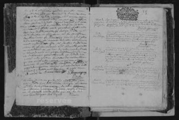 79 vues Registre paroissial. Baptêmes, mariages, sépultures (février 1713-décembre 1722) ; sépulture (janvier 1723)