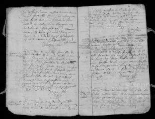 24 vues Registre paroissial. Baptêmes, mariages, sépultures (mars 1671-décembre 1676) ; sépulture (janvier 1677)