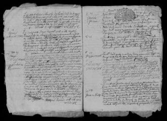 9 vues Registre paroissial. Baptêmes, mariages, sépultures (1726-mars 1727)