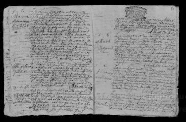 15 vues Registre paroissial. Baptêmes, mariages, sépultures (novembre 1734-décembre 1736)