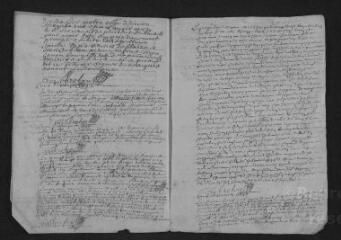 7 vues Registre paroissial. Baptêmes, mariages, sépultures (juin-octobre 1692) ; mariages, sépultures (janvier-février 1693)