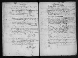 449 vues Registre paroissial. Baptêmes, mariages, sépultures (1670 - 1673 ; 1675 - 10 avril 1689)