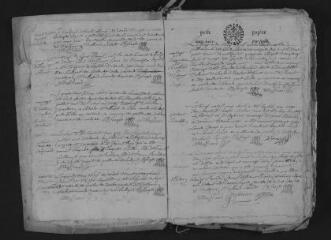 72 vues Registre paroissial. Baptêmes, mariages, sépultures (février 1676-novembre 1690) ; sépulture (janvier 1691)
