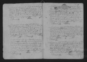 10 vues  - Registre paroissial. Baptêmes, mariages, sépultures (mars-novembre 1694) (ouvre la visionneuse)