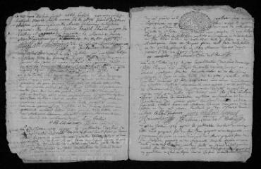 13 vues Registre paroissial. Baptêmes, mariages, sépultures (avril 1724-juin 1725)