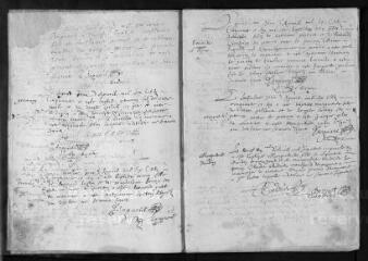 67 vues  - Registre paroissial. Baptêmes (1650-juillet 1662). (ouvre la visionneuse)