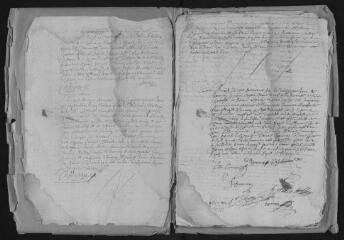 31 vues  - Registre paroissial. Mariages (juillet 1665-juin 1676) (ouvre la visionneuse)