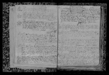 156 vues Registre paroissial. Baptêmes, mariages, sépultures (1713-1722) ; baptême (janvier 1723)